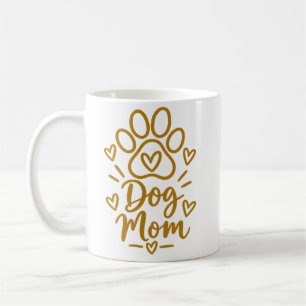Caneca De Café Presente de Mãe de Cachorro com Estampa de Pata Fo