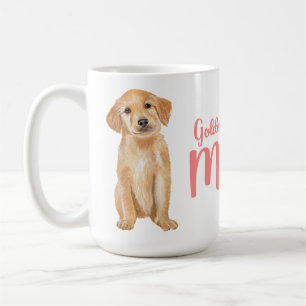 Caneca De Café Presente de Mãe do Golden Retriever Aquarela Cacho