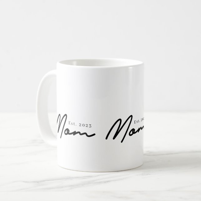 Caneca De Café Presente de Mãe Estabelecida Nova Mãe (Frente Esquerda)