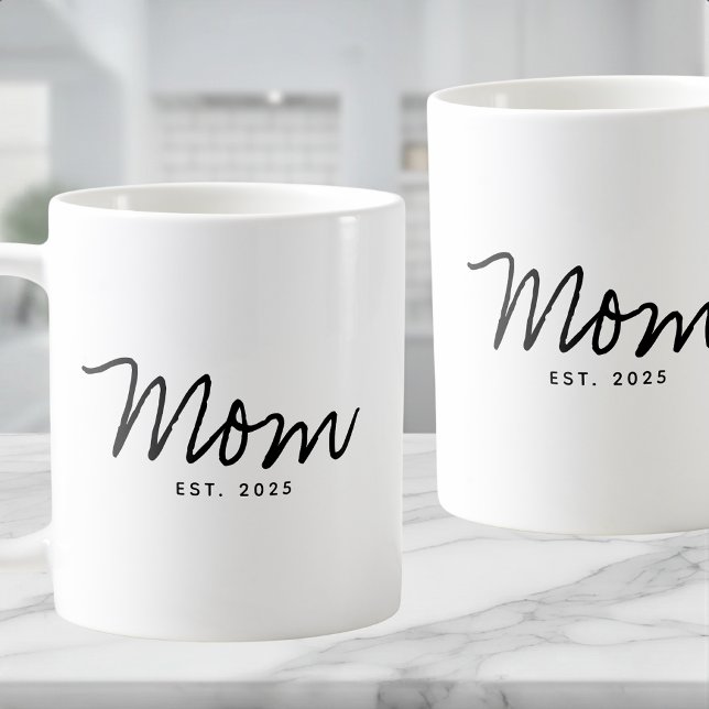 Caneca De Café Presente de Mãe Estabelecida Nova Mãe (Criador carregado)