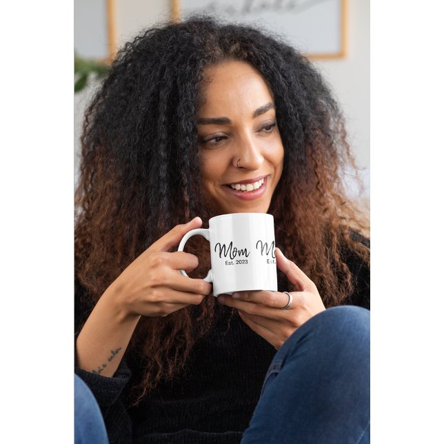 Caneca De Café Presente de Mãe Estabelecida Nova Mãe (Criador carregado)