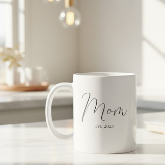 Caneca De Café Presente de Mãe Estabelecida Nova Mãe