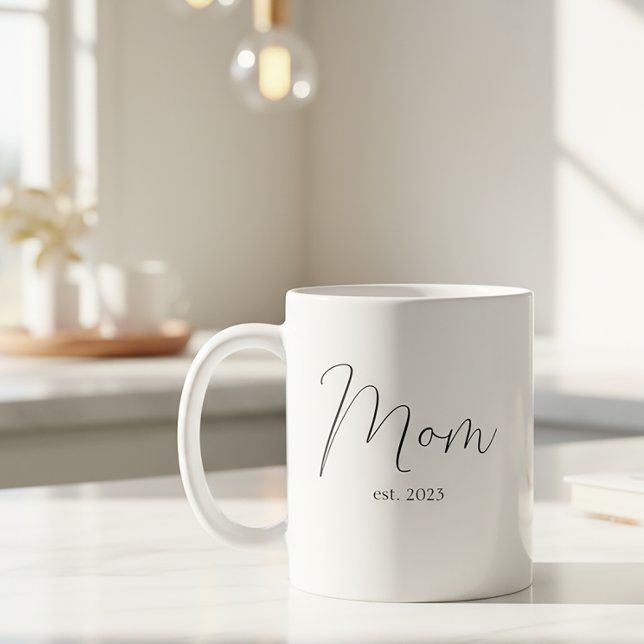 Caneca De Café Presente de Mãe Estabelecida Nova Mãe (Criador carregado)