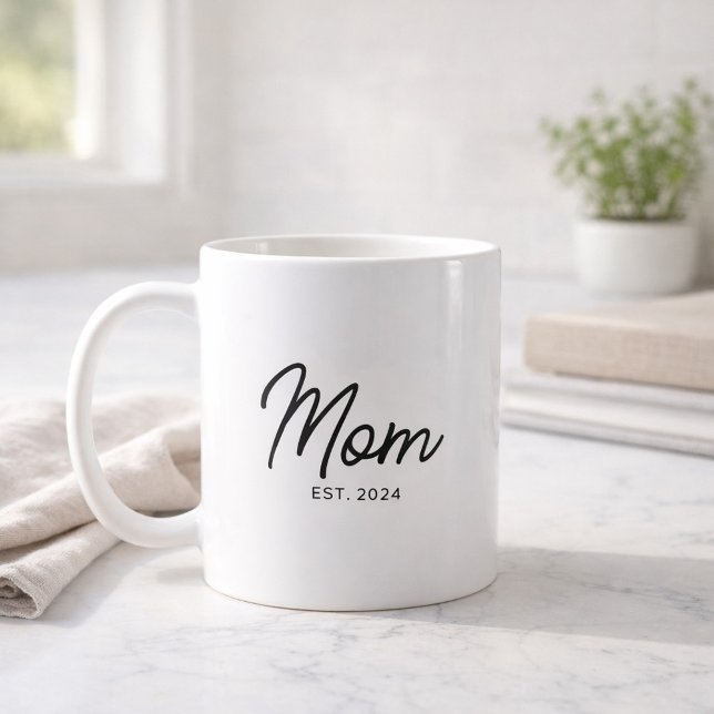 Caneca De Café Presente de Mãe Estabelecida Nova Mãe (Criador carregado)