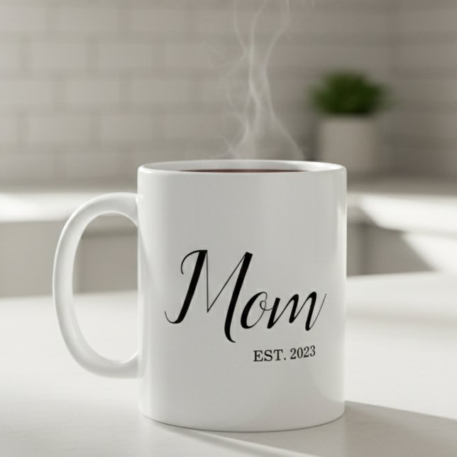 Caneca De Café Presente de Mãe Estabelecida Nova Mãe (Criador carregado)