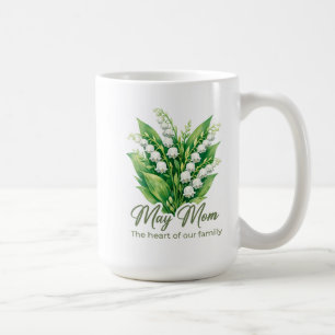 Caneca De Café Presente de Mãe Flor de Nascimento de Maio Inspira