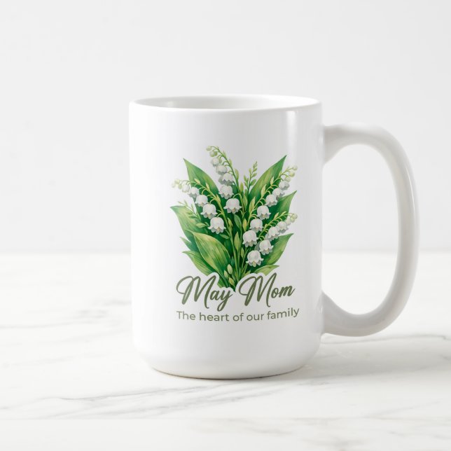 Caneca De Café Presente de Mãe Flor de Nascimento de Maio Inspira (Direita)