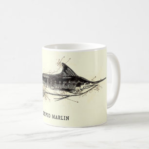 Caneca De Café Presente de Marlin Striped Vintage para pescadores