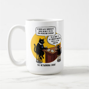 Caneca De Café Presente de Meme de Evento de Networking de Humor 
