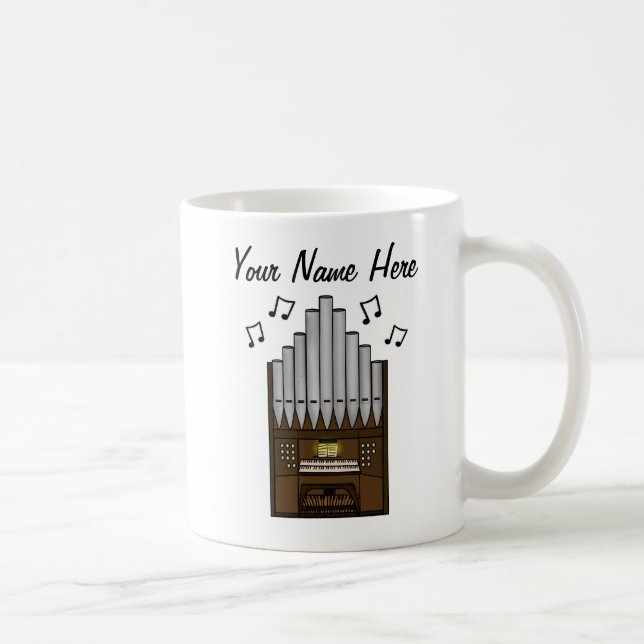 Caneca De Café Presente de Músico Organista de Mug Personalizado  (Direita)
