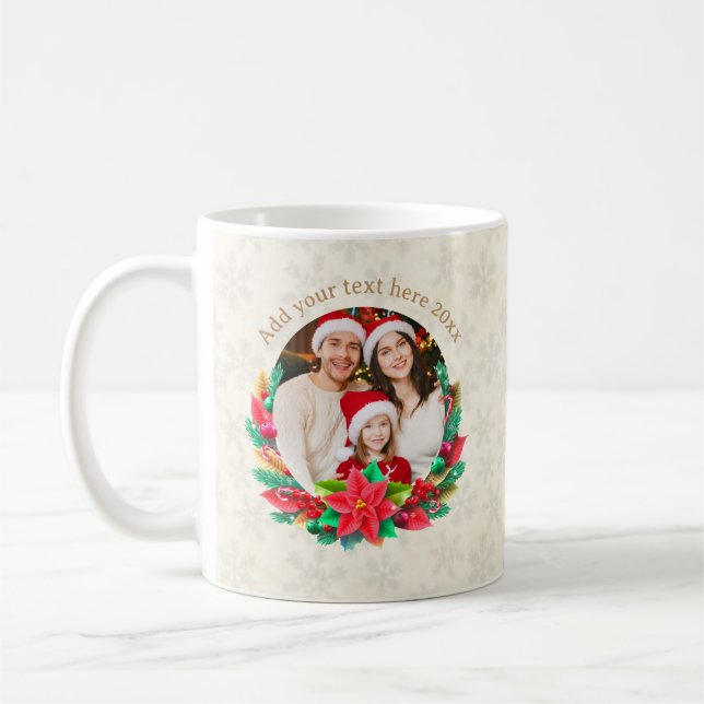 Caneca De Café Presente de Natal com Foto da Família, Presentes P (Esquerda)