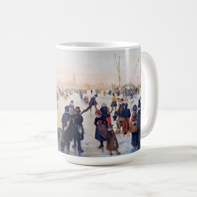 Caneca De Café Presente de Natal de Cena de Pato de Gelo (Frente Esquerda)