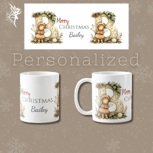Caneca De Café Presente de Natal de Fada Fácil Personalizada