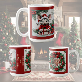 Caneca De Café Presente de Natal e Rato Personalizável