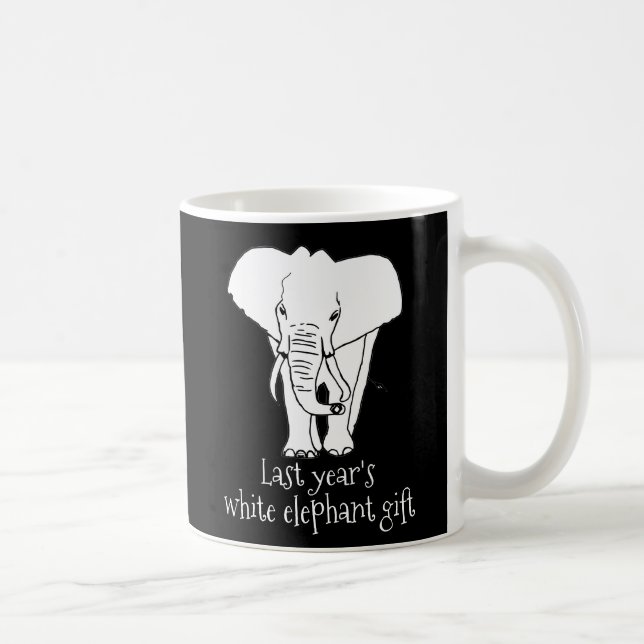 Caneca De Café Presente de Natal Elefante Branco Engraçado Verdad (Direita)