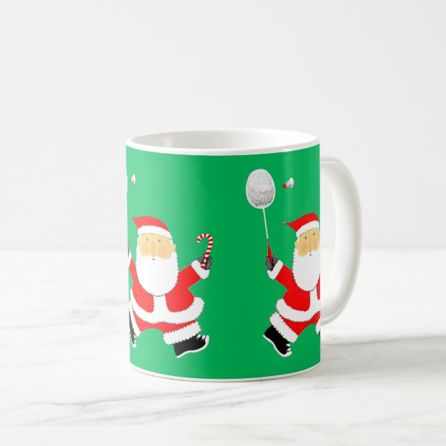 Caneca De Café Presente de Natal em Badminton (Frente Esquerda)