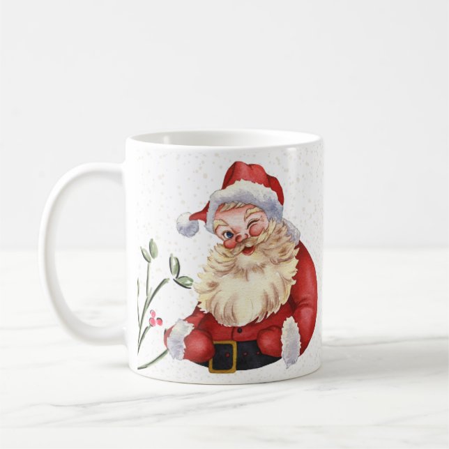 Caneca De Café presente de natal feliz, natal moderno, gif de nat (Esquerda)