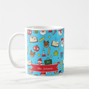 Caneca De Café Presente De Natal Para Professora Personalizada