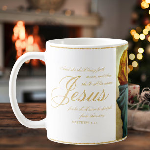 Caneca De Café Presente de Natal Religioso Madonna e Criança Cató