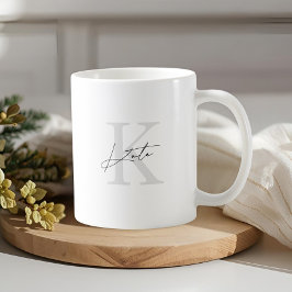 Caneca De Café Presente de Noiva com Monograma Clássico Moderno