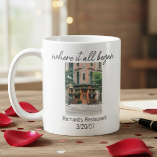 Caneca De Café Presente de noivado do Dia dos Namorados onde tudo