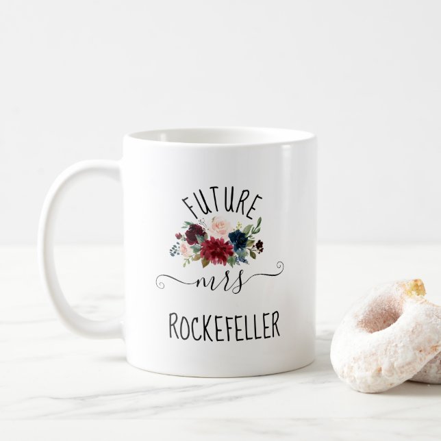 Caneca De Café Presente de Noivado Personalizado para Futuras Esp (Com Donut)
