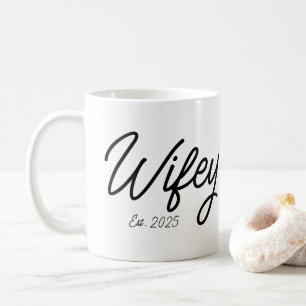 Caneca De Café Presente De Noivado Personalizado Wifey Para Sua N
