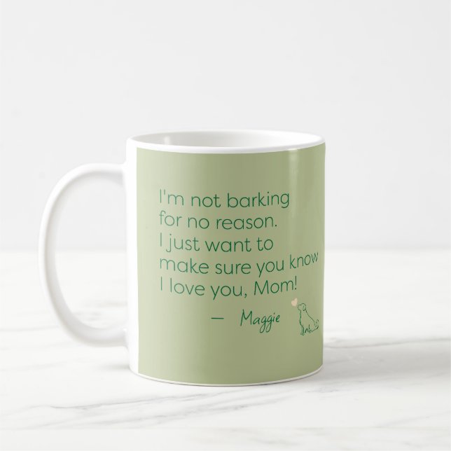 Caneca De Café Presente de Nome Personalizado para Mãe de Cachorr (Esquerda)