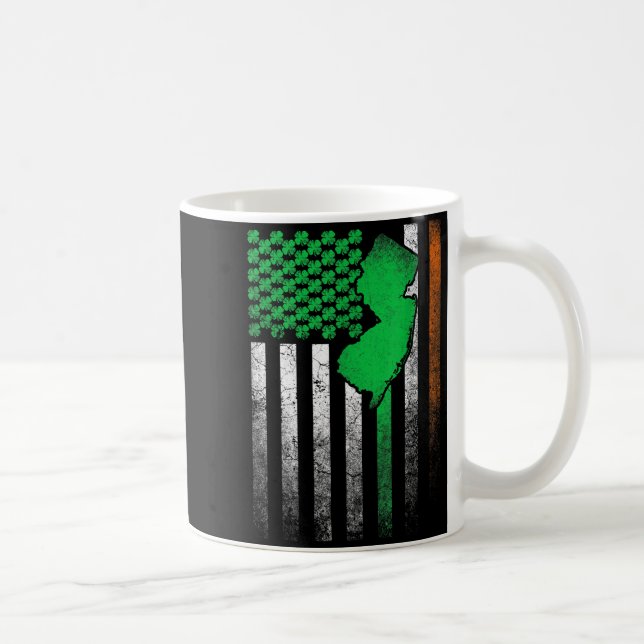 Caneca De Café Presente de Nova Jersey Dia de São Patrício Bandei (Direita)