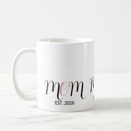 Caneca De Café Presente de Nova Mãe DMom Estabelecida com Letra P