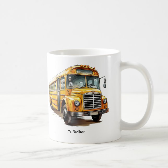 Caneca De Café Presente de Oração do Motorista de Ônibus Escolar  (Direita)