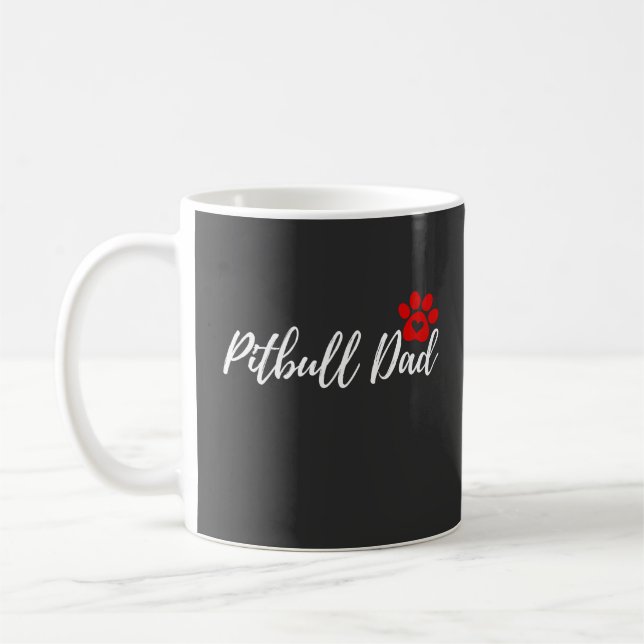 Caneca De Café Presente de Pai de Cachorro Pitbull para Pescadore (Esquerda)