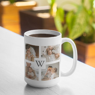 Caneca De Café Presente de Pai de Fotografia dos Pais de Colagem 