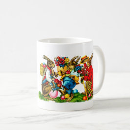 Caneca De Café Presente de Páscoa Vintage Bunnies