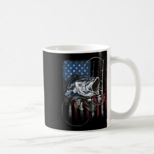 Caneca De Café Presente de Pescador Bandeira Americana Vintage EU