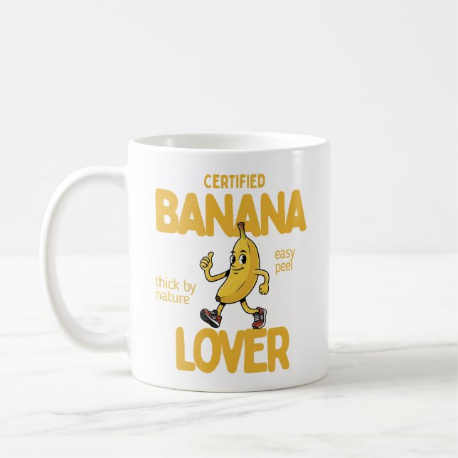 Caneca De Café Presente de Piada de Fruta Engraçada Amante de Ban (Esquerda)