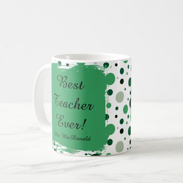 Caneca De Café Presente de professor(a) melhor de todos com bolin (Frente Esquerda)