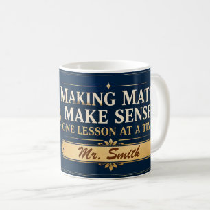 Caneca De Café Presente de Professor de Matemática para a Turma F