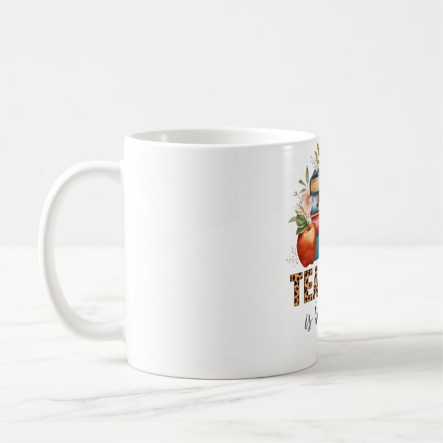 Caneca De Café Presente de Professor | Ensinar é Trabalhar com o  (Esquerda)