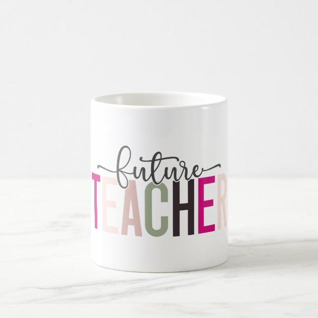 Caneca De Café Presente de Professora Futuro Rosa (Centro)