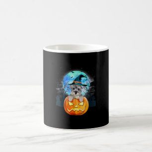 Caneca De Café Presente de Schnauzer Dog Witt Halloween Pumpkin