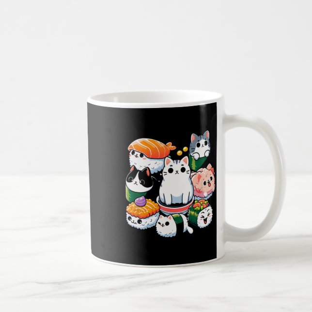Caneca De Café Presente de Sobrecarga Sushi Gata Sushi com Anime  (Direita)