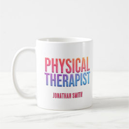 Caneca De Café Presente de Terapia Física com Tipografia Colorida