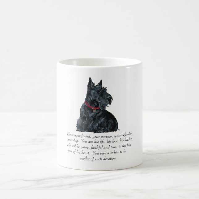 Caneca De Café Presente de Terrier Escocês - Cão MACHO (Centro)
