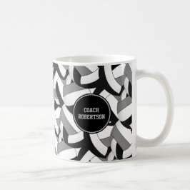 Caneca De Café presente de treinador de vôlei colorido da cinza n