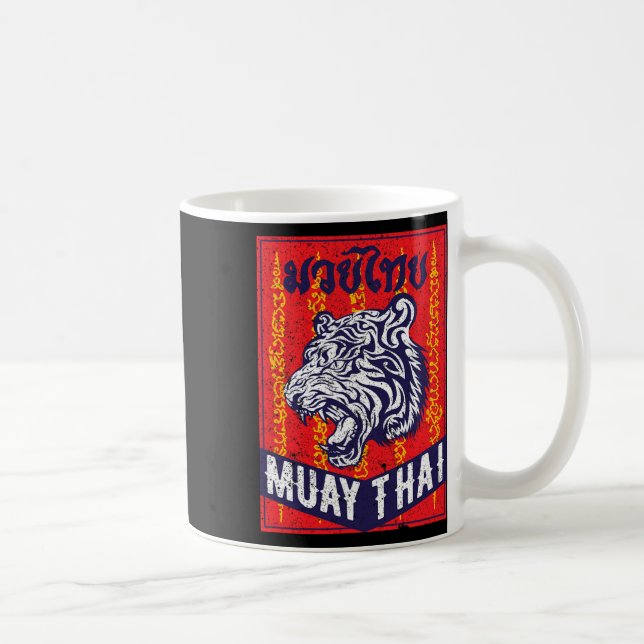 Caneca De Café Presente de Treinamento Retro de Muay Thai Kickbox (Direita)