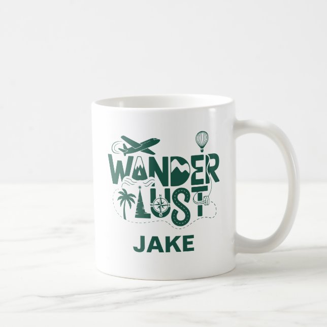 Caneca De Café Presente de Viagem Personalizado Aventura Wanderlu (Direita)