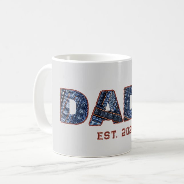Caneca De Café Presente Denim DADA para Novo Pai (Frente Esquerda)