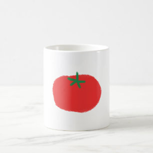 Caneca De Café Presente Desenhado à Mão de Tomate Vermelho Fofo