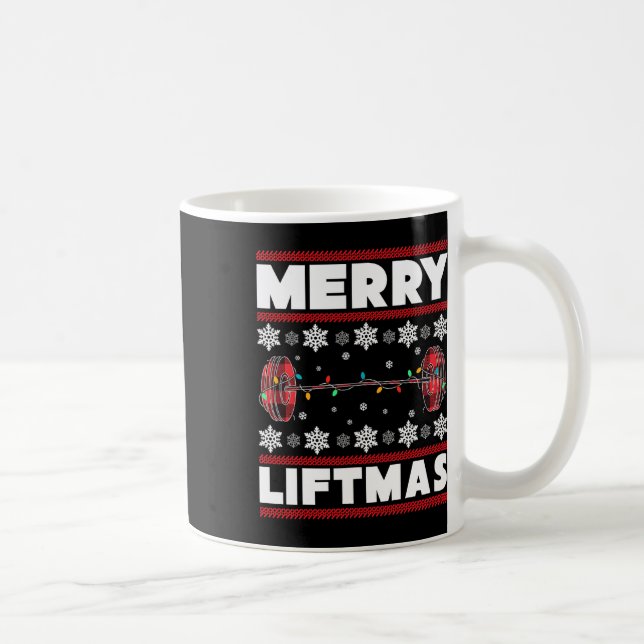 Caneca De Café Presente Diversão Natal Feliz Levantamento Ginásio (Direita)